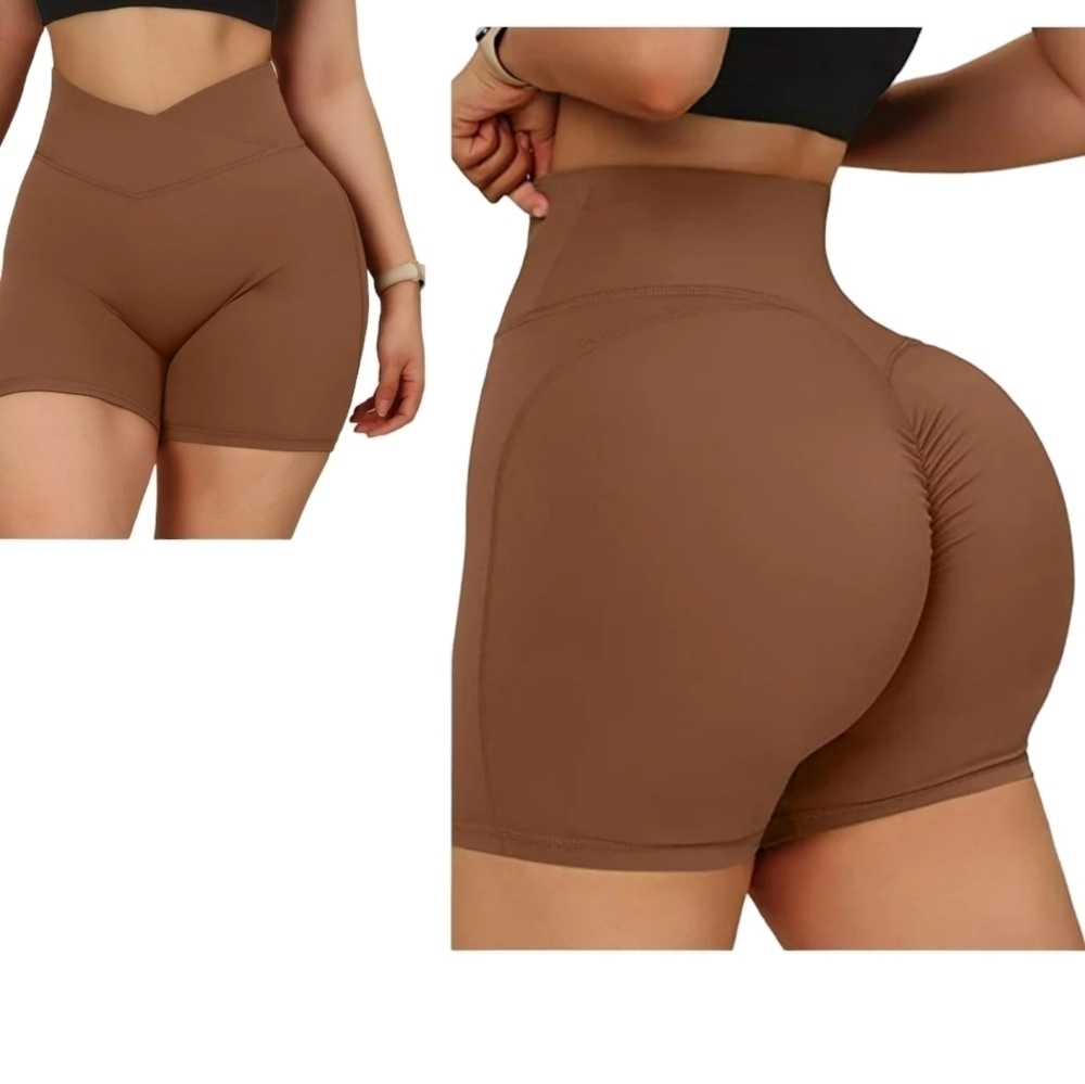 Cross Waist Booty Scrunch Butt Lifting shorts